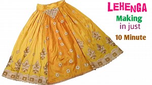 Beautiful and Designer Lehenga making in Just 10 Minute # Lehenga Cutting and Stitching Full Tutorial # How to make Designer Lehenga at Home # | Simple Cutting