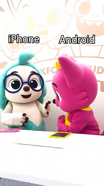 83K views · 868 reactions | Are there any Android phone users? #Pinkfong #meme #reels #android #iphone | Pinkfong | Facebook