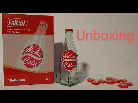 Fallout Nuka Cola Glass Bottle & Bottle Cap Unboxing