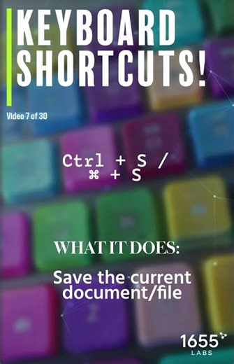 Keyboard Shortcut Tip #7: Save Fast with Ctrl + S / ⌘ + S 💻 #Shorts