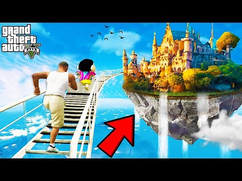 FRANKLIN TRIED IMPOSSIBLE STAIRWAY TO HEAVEN PARKOUR RAMP CHALLENGE GTA 5 | SHINCHAN and CHOP