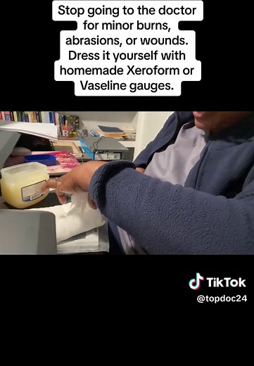 Did you know you can take care of your minor burns, wounds, and skin abrasions at home? Learn how to use common household item like Vaseline or Petroleum jelly to make Xeroform gauze that is used in emergency room and burn centers.#burntreatment #woundcare #petroleumjelly #homemadeburntreatment #Vaseline