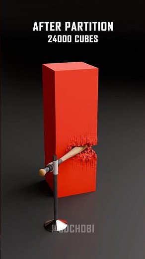 Wow Satisfying Partition Demolishion 24000 Cubes VS Baseball Bat #satisfying #animation #blender