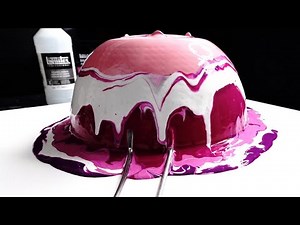 Acrylic Pouring - Lilac Colander Pour - Easy Beginners Fluid Art !