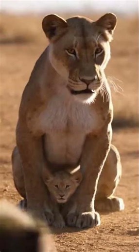 A Mother Lion's Heroic Rescue Saving Her Cub from Danger! #LionRescue #Wildlife #Nature #Hero