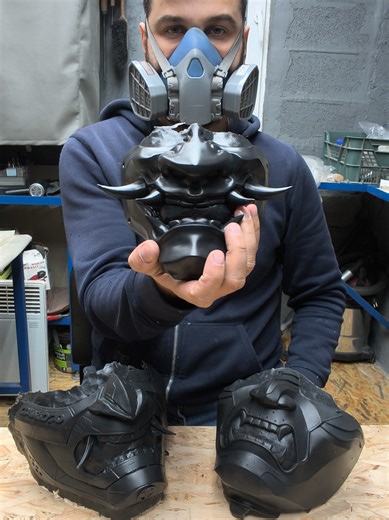 Japan Fanged mask demolding & Cyberpunk Arasaka mask & Ghost of Tsushima Jin Sakai mask #cyberpunk2077 #ghostoftsushima #demolding #mold #cosplay