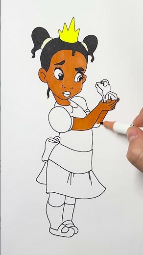 DISNEY COLORING PAGES!🐸 PRINCESS TIANA AND FROG #disney