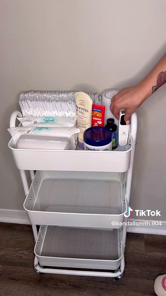Setting Up My 33 Weeks Pregnant Bedside Nursery Cart
