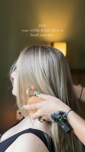 Slowww and relaxing getting all the tangles out #asmr #hairplay #tingles #hairbrushing #relax #asmrmassage