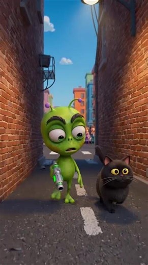 Alien Followed a Chill Cat… Then THIS Happened 😳🐱👽 #Alien #cat