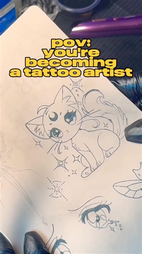 pov: learning fine line tattoo as an artist #art #tattoo #shorts