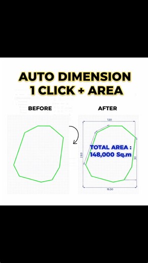AutoCAD One Click Area + Dimensions 🔥 | Smart Civil Tool