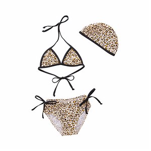 [Hot Item] Two Piece Girl Leopard Triangle Sexy Swimsuit Beachwear Bikini Designer Swimwear