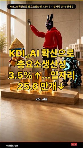 KDI: AI Adoption Boosts Total Factor Productivity by 3.5%... Jobs Down by 256,000 #Shorts
