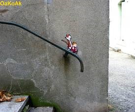 Clever and fun Calvin and Hobbes street art