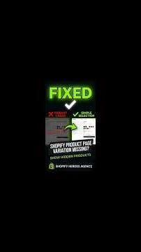 How to Fix Missing Product Variants on Shopify Product Page #shopfiy #ecommerce