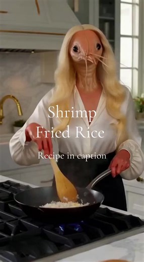 Have a shrimp in your life gather and cook the following: 3 cloves garlic 2 medium scallions 2 tablespoons plus 1 teaspoon vegetable oil, divided 1 cup frozen peas and carrots (do not thaw) 4 cups cold cooked brown or white rice,preferably medium grain 1 tablespoon soy sauce or tamari 1 1/2 teaspoons kosher salt, plus more as needed 3/4 teaspoon ground white pepper, plus more as needed 2 large eggs 3/4 teaspoon toasted sesame oil INSTRUCTIONS Mince 3 garlic cloves. Thinly slice 2 medium scallion