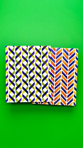 I LOVE when you can use 1 stencil several ways!💚 Here, I started by blending Guppy ink through the Flip Flop Chevron stencil. I added a bit of shading to the design with a smaller blending brush and Roar ink. This gives the design a 3D look! Then, I shifted the design to finish the chevron pattern and added Crown Me Astro Paste through this layer. I can’t get over how stunning this paste sparkles!✨ For the second example, I blended Crown Me ink through the first layer of the stencil. Then, I fl