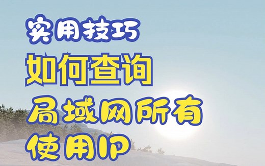 如何通过cmd命令查询局域网内所有使用中的IP