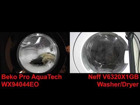 Beko Pro AquaTech WX94044EO vs Neff V6320X1GB Washer/Dryer – Wool cycle Wash race