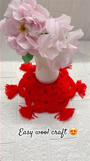 DIY Woolen Flower Mat | Easy Handmade Table Mat Craft