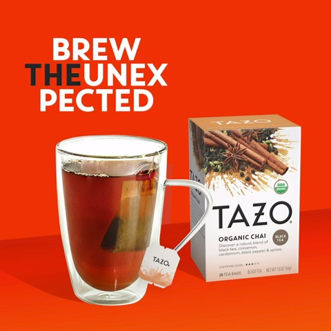 Tazo Organic Chai For a Warm Spiced Chai Black Tea Moderately Caffeinated Tea 20 Tea Bags