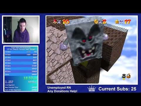 Super Mario 64 Randomizer - 120 Star (Random Seed, Danger) in 2:56:26!