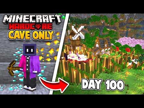 I Spent 100 Days UNDERGROUND in Minecraft Hardcore