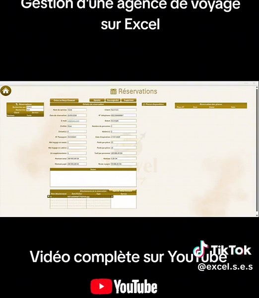 partie 1 Découvrez notre solution Excel personnalisée pour la gestion d'une agence de voyage ! #exceltutorial #excel #vba #excelapplications #agencedevoyage #travelagency