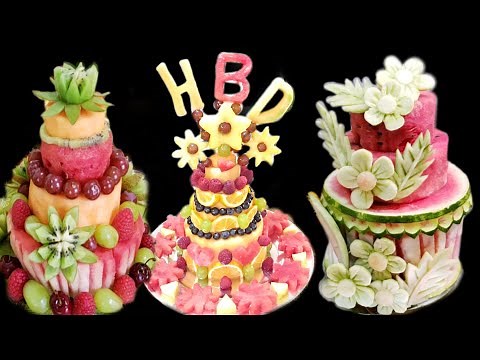 Birthday Cake made from fruits /Fruit and Vegetable Carving