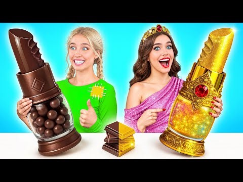 Real Food vs Chocolate Food Challenge | Tasty Kitchen Hacks by Candy DO