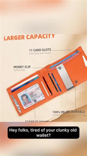 RUNBOX Slim Wallets for Men - Leather Money Clip Mens Wallet - RFID Blocking Front Pocket Bifold Wallet - Thin Credit Card Holder with Gift Box RUNBOX