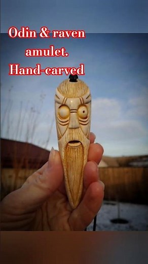 Viking-Inspired Moose Antler Pendant: Odin & Raven #odin #norsestyle #huginnandmuninn #vikingamulet