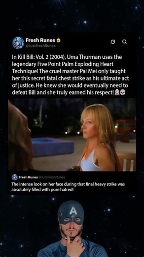 In Kill Bill Vol 2 (2004), Uma Thurman delivers a legendary strike