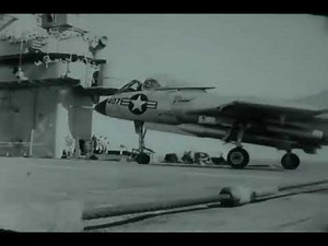 Vought F7U Cutlass carrier crash on USS Hancock