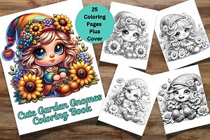 25 Cute Garden Gnomes Coloring Pages for Adults, Fantasy Gnomes, Whimsical Gnomes Coloring Book, Digital Download, Printable Download Sheets - Etsy Canada