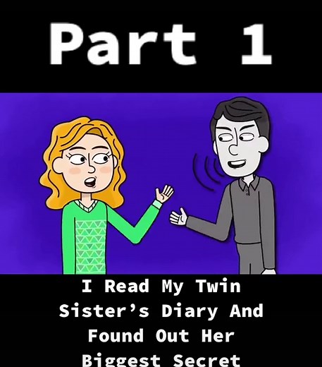 Twin Sisters Discovering Secrets in Animated Diary