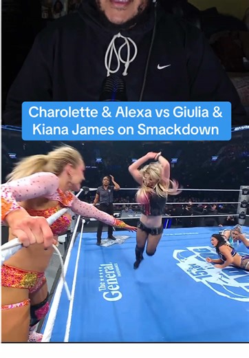 Charolette & Alexa vs Giulia & Kiana James on Smackdown #fyp #wwe #smackdown #charoletteflair #alexabliss
