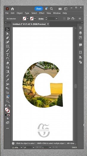 How to Place an Image Inside Text in Adobe Illustrator #shorts #adobeillustratortutorials #creative