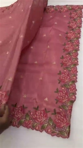 New Arrivals Price - 1399 + Ship Soft gold crush saree with floral design multi thread embroidery.