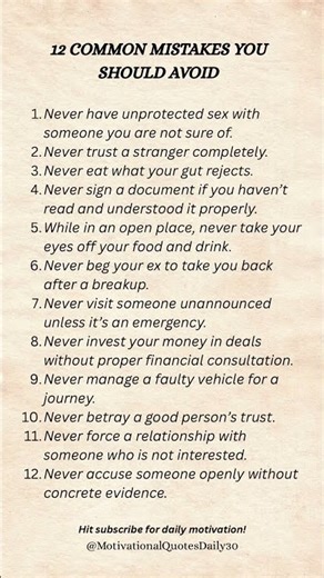 12 COMMON MISTAKES YOU SHOULD AVOID #shorts