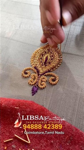 Simple aari work blouse design | latest aari work design | thread work | motif #fypシ゚