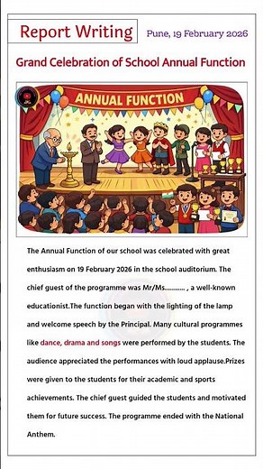 Annual Function Report Writing in English | Report writing english | english report Writing 2026