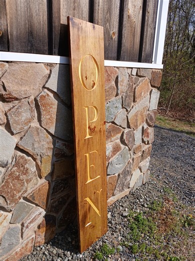 Open/closed Carved Wood Sign - Etsy