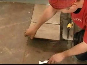 Floor Tile Laying - Part 3 - Back Buttering Mortar On ...