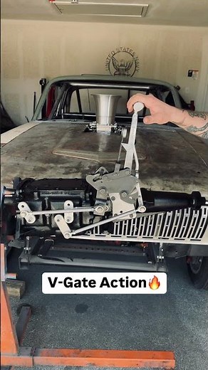 Quick video of the Mr. gasket vertical gate in action with custom linkage #chadleybuilt #automobile