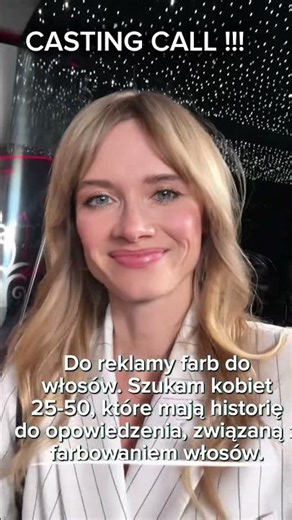 Casting Call! 🔥 CASTING! 🔥 Do reklamy farb do włosów szukamy kobiet 25–55 lat, które mają cieka...
