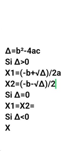 le discriminant :∆ , pour la résolution des équations du deuxième degré