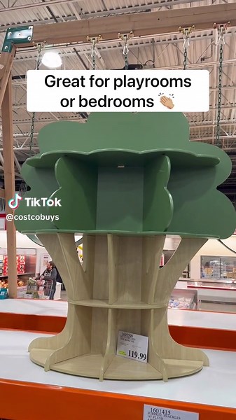 🌳 Tree Bookcase at Costco! How cute is this?! It’s a great bookcase for the kiddos, but it would make an adorable plant shelf too! 💕 It is 44”L x 13.2”W x 49.6”H and is $119.99! #costco #bookcase #treebookcase #planttable