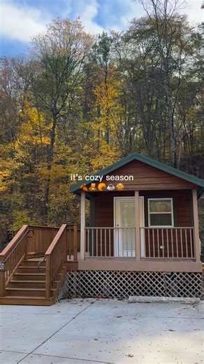 Get cozy in a Park Model Cabin! 泥量 Book today at mwcd.org/cabins #fallcamping #fallidaysinohio #ohiofall #piedmontlake #ohiolake #exploreparks #parkmodelcabins #cabins | Piedmont Lake Marina | Facebook